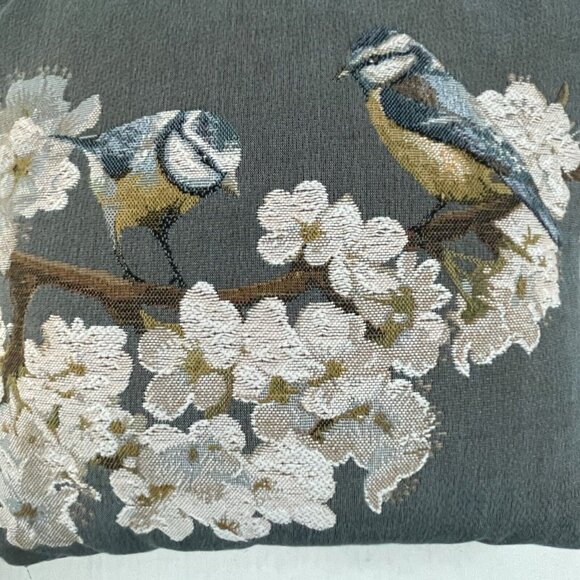 Art De Lys Bird On Floral Blossom Branch Made in France Throw Pillows Stunning - Picture 2 of 8